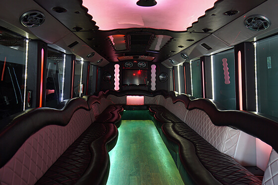 Party bus with a TV screen