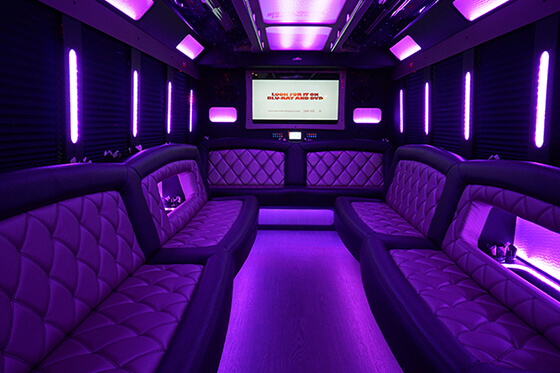 Limo bus with LED lighting