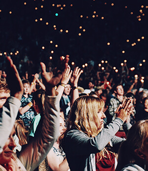 Crowded concert in Utica, NY